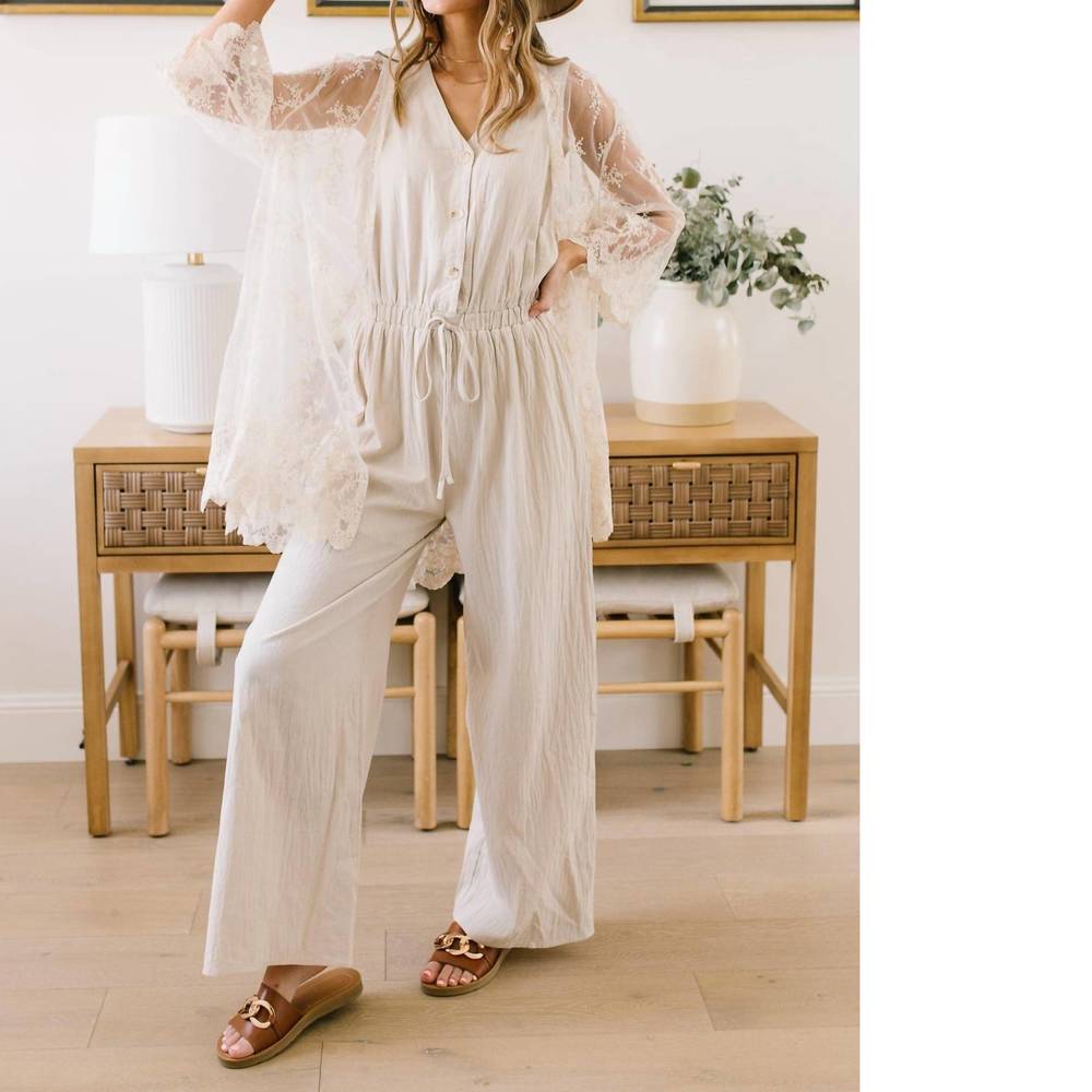 NEW ANDREE BY UNIT boardwalk jumpsuit in cream - Picture 10 of 10